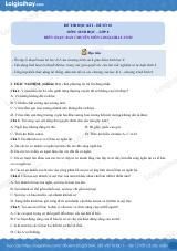 Đề số 10 - Đề kiểm tra học kì 1 - Sinh học 8